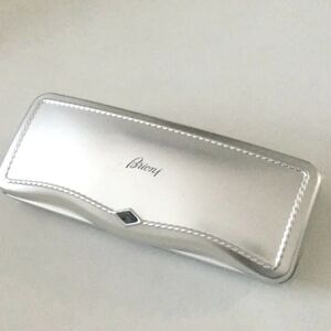 BRIONI SUNGLASSES CASE WITH CLEANING CLOTH SILVER NEW